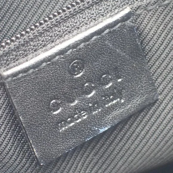 GUCCI Logo GG Pattern Waist Mini Bum Bag Canvas Leather Black SHW Italy 36KC367 - Picture 12 of 15